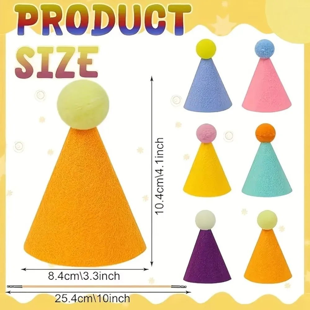 New 6pcs Set Mini Party Hats Lightweight Colorful Party Hats Cone Hats New Year Celebration