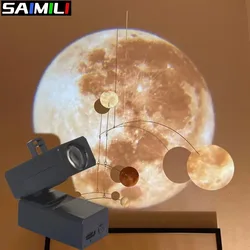 LED NightLights 3D Moon Projector Lamp Birthday Party Background USB Rechargeable Night Light Bedroom Wall Room Decor Kids Gift