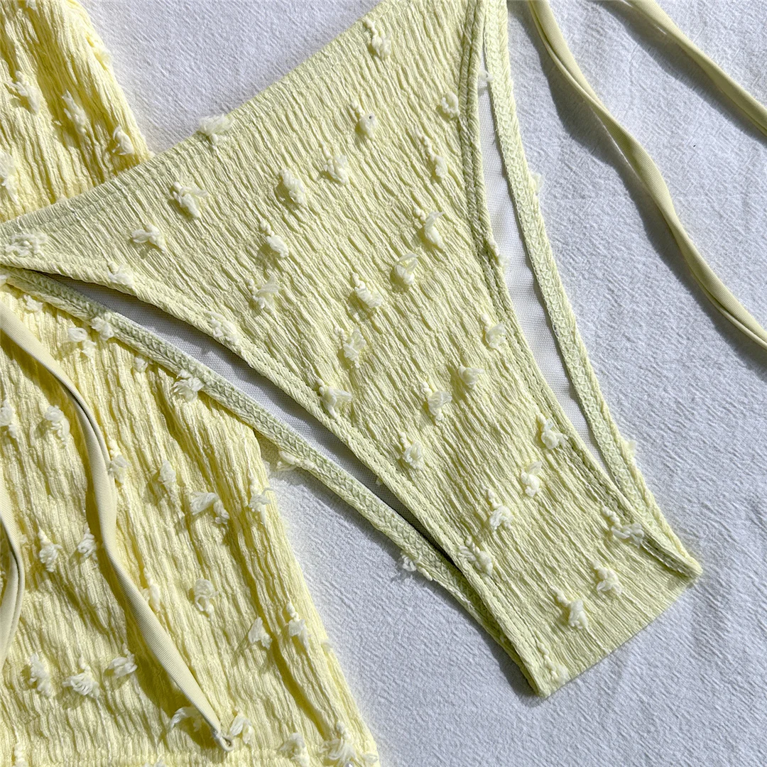 4 Farben, verführerischer Bikini mit Trägerdesign, Damen-Badeanzug, dreiteiliges Bikini-Set mit Shorts, Damen-Badebekleidung, Badeanzug, Schwimmbekleidung V7843W. – Detail 23