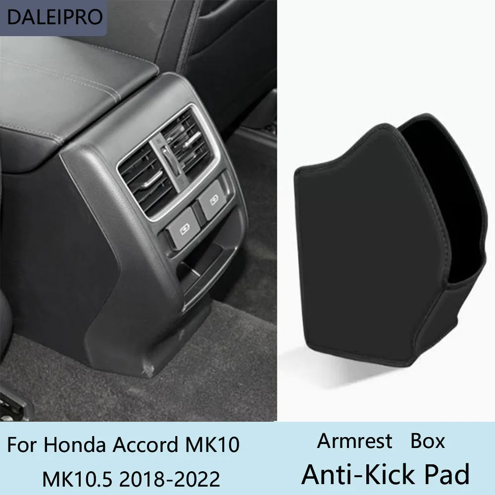 

Car Rear Armrest Box Anti-Kick Pad For Honda Accord MK10 MK10.5 2018 2019-2022 Microfiber Leather Protective Cover Accessories