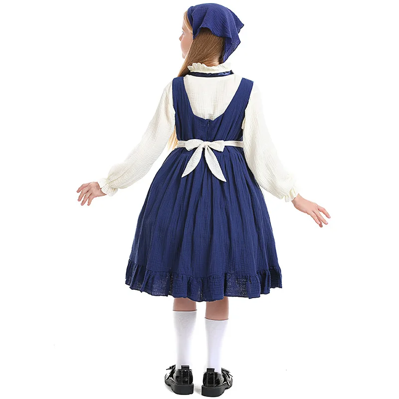 Girl Maid Dress Children's Day Costumes Suit Cosplay Fairy Tale Little Match Clothes Girl Plays Poor Pastoral Farm Maid Dresses