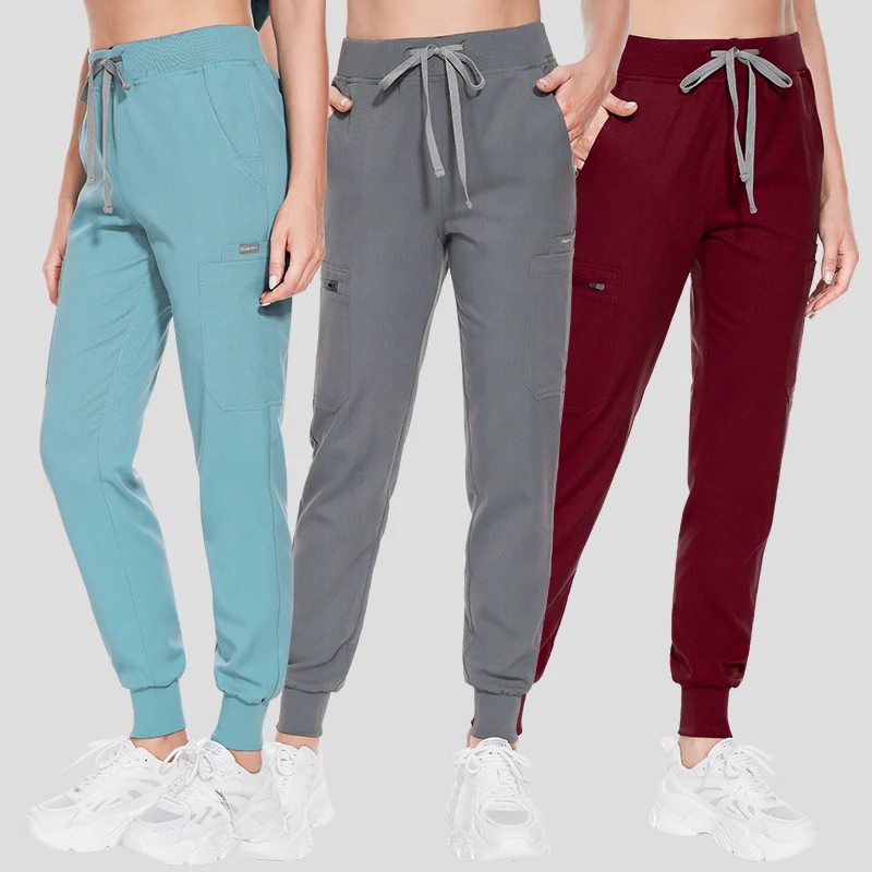 

Casual Elastic Hospital Pants Women's Faion Long Trousers Blue Materni Nurse Beau Salon Work Men's Trousers orm