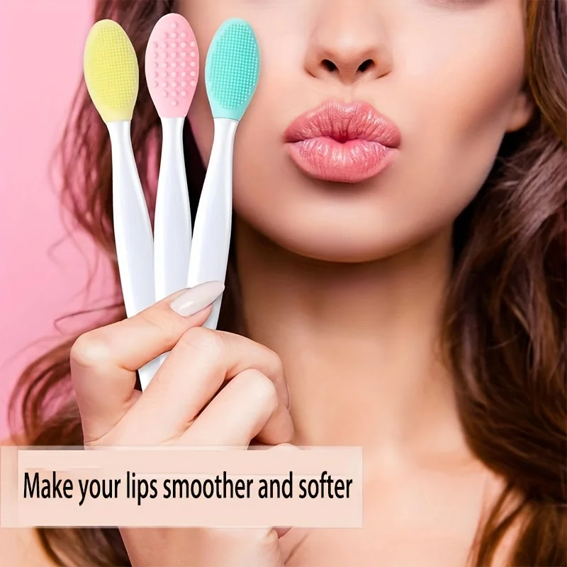 Weicher Silikon-Gesichtsmaskenpinsel, Mini-Make-up-Pinselkopf, Nasen- und Mundecken, Silikon-Peeling-Lippenpinsel mit Hautreinigung