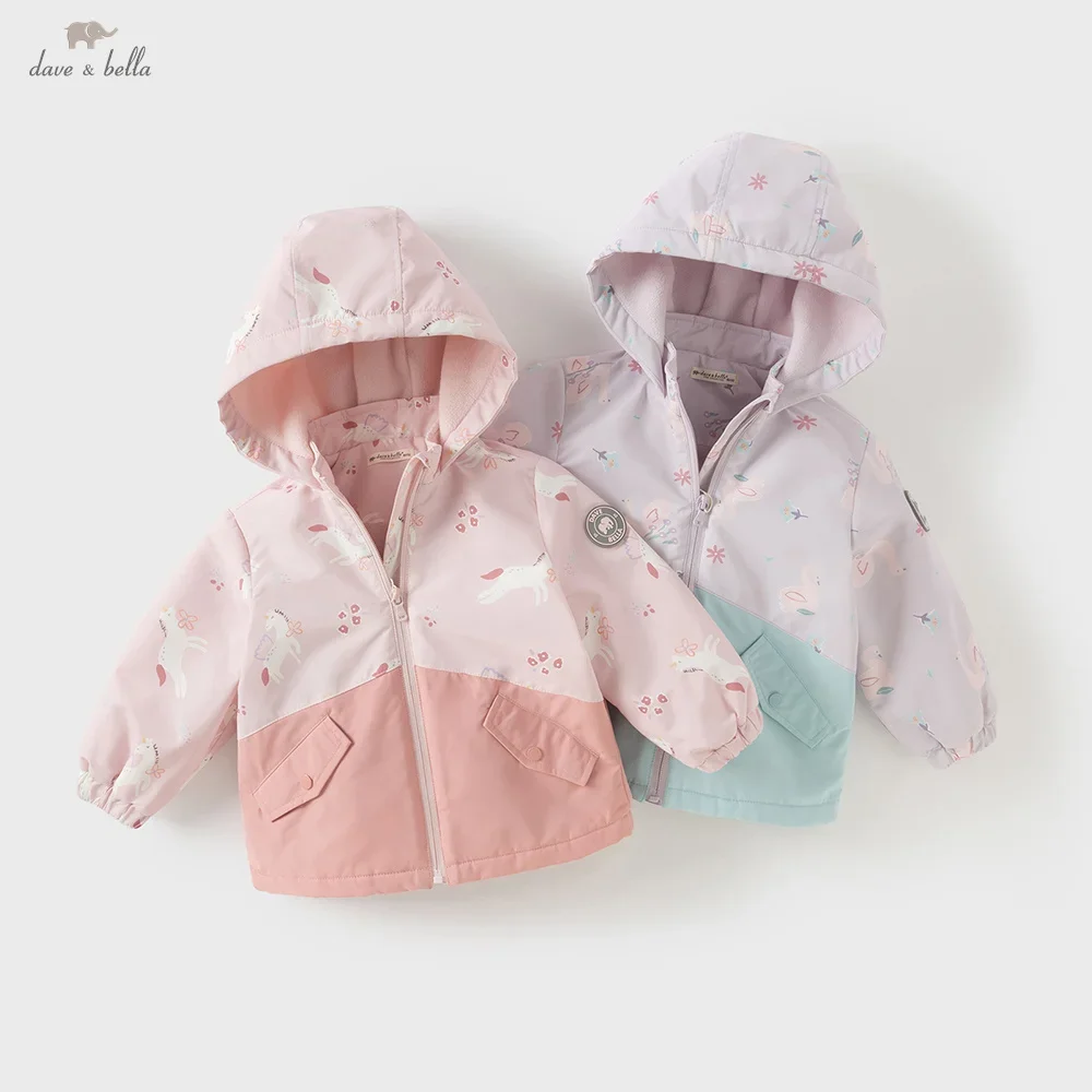 Dave Bella Children Girls Baby Tops Outerwear Autumn Winter Fashion Casual Sweet Cute Children's Overcoat Outdoor Warm DB3253553