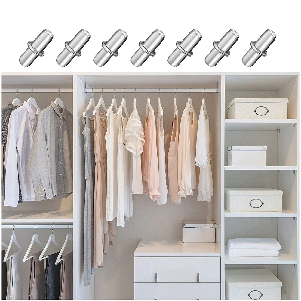 50pcs Shelf Support Pegs Pins Cabinet Closet Wardrobe Fixing Bracket Plate Holder 5x16mm Furniture Support Studs Hardware