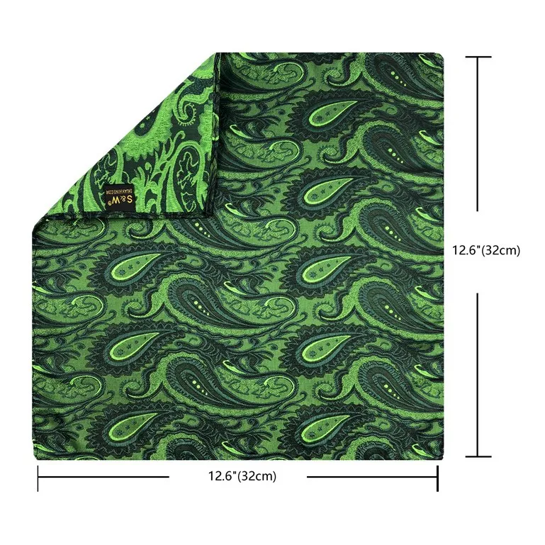 5 Pieces Mens Jacquard Pocket Square Set Multi Styles Handkerchief Suit Pocket Towel Hanky Vintage Business Accessories Gift