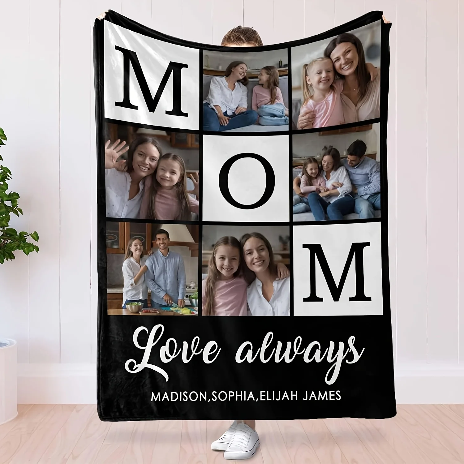 Personalized Family Photo Blanket with 