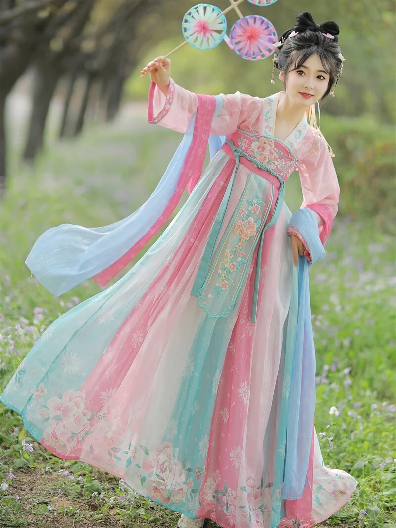 

Оригинальная женская одежда Hanfu Tang Sle, весна-лето, повседневный костюм феи, волокно из 100% винтажного придворного волокна