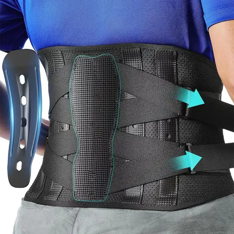 Lumbar Support Belt for Lower Back Pain, Breathable Waist Support Brace with Carbon Fiber Support for Home & Lifting At Work