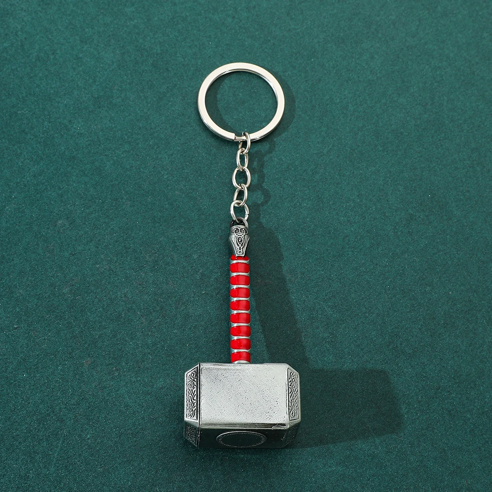 Disney Marvel The Avengers Thor Hammer Metal Key Chain Keyring Men Women Key Holder Car Keychain Accessories Backpacks Gift