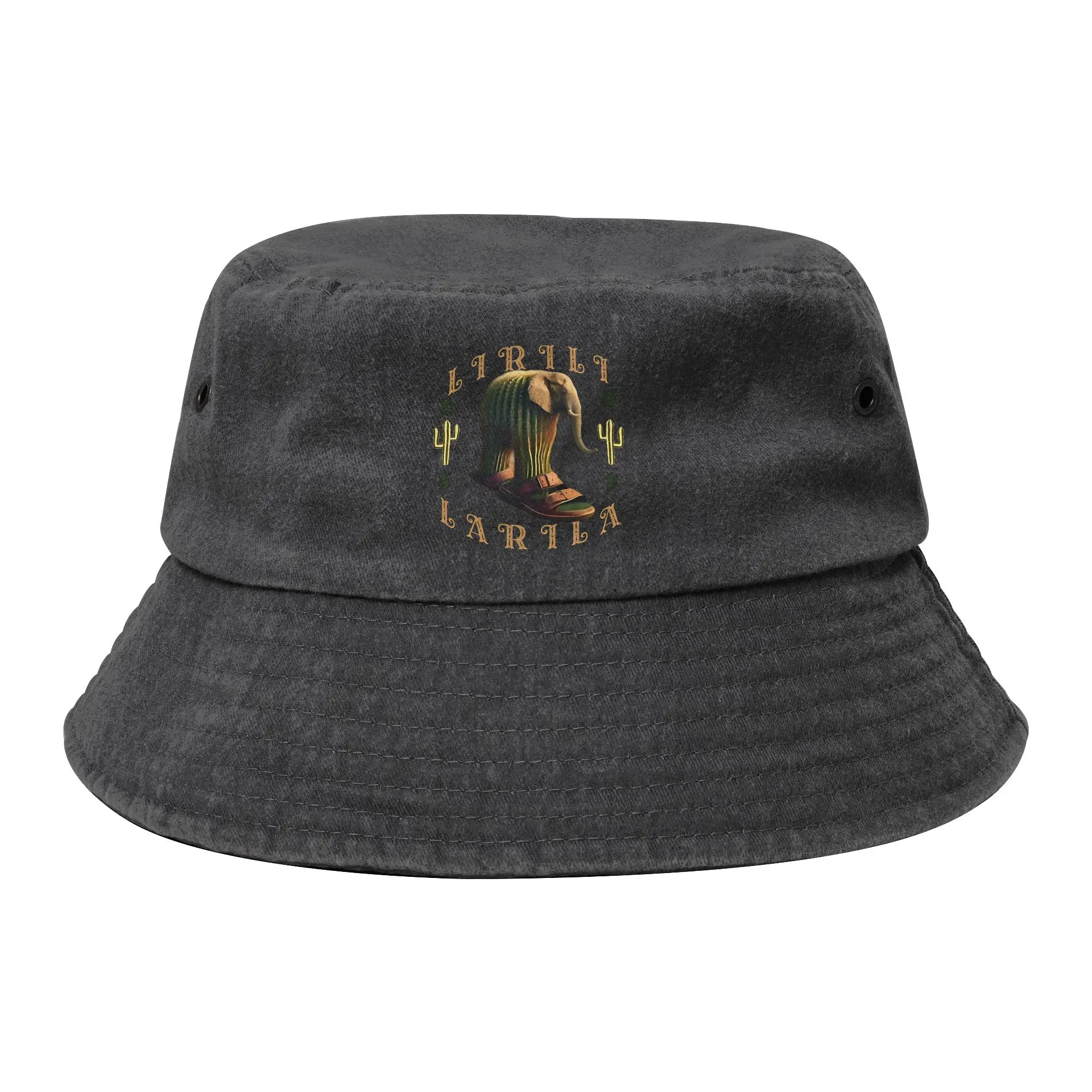 Vocation Brr Brr Patapim Chapeaux Bob et de Pêche Unisexe, Style 'Brainrot' Italien, Effet Vieilli et Délavé, Chapeau de Soleil, Chapeau Meme