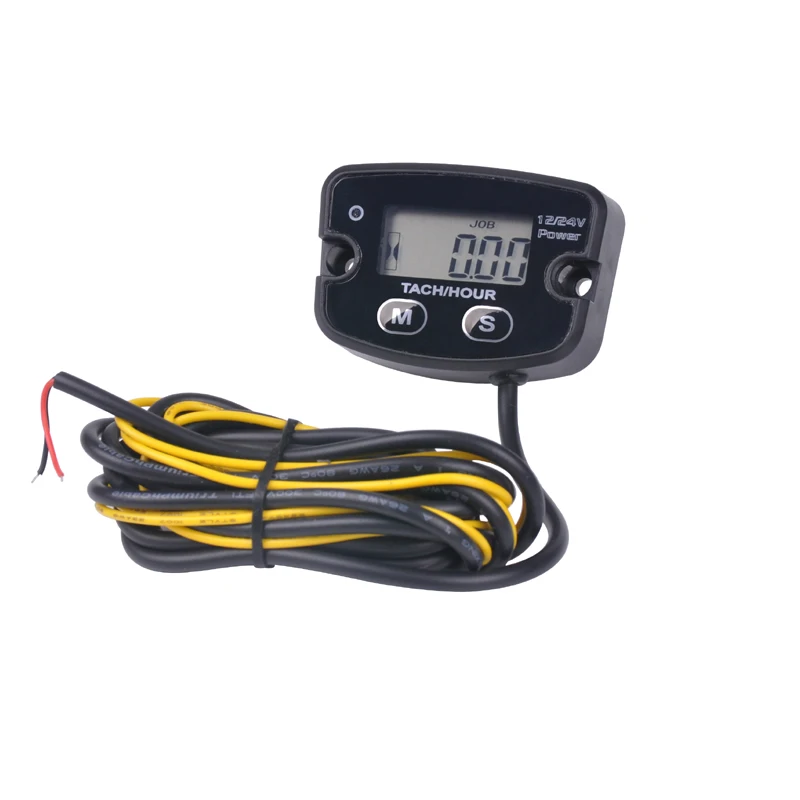 Resettable Waterproof Hour Meter Gasoline Engine Digital Tachometer for Marine Outboard Paramotor Snowmobile Tractor RL-HM020RV