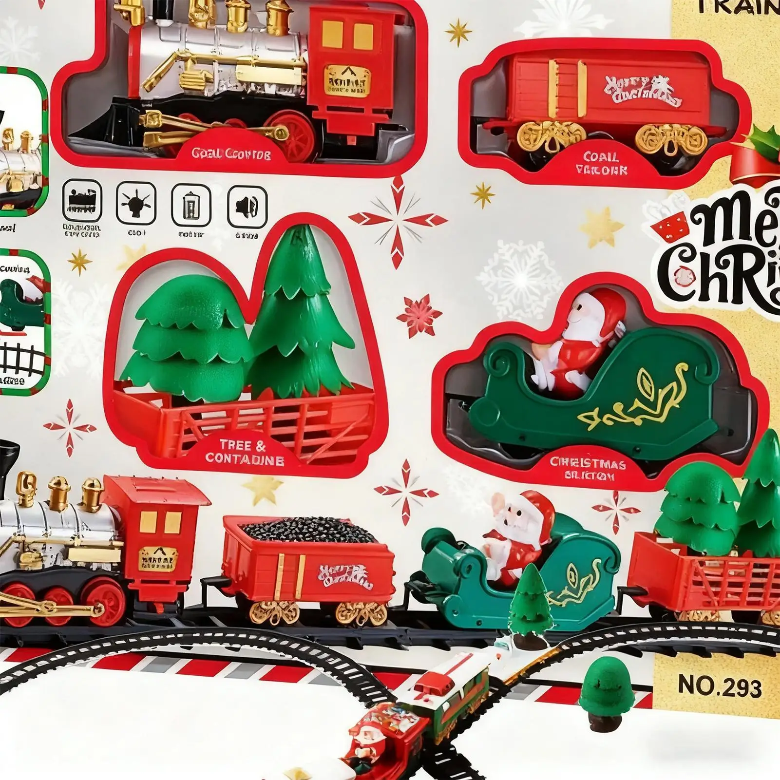 قطار عيد الميلاد التفاعل بين الوالدين والطفل لعبة المسار الصوت والضوء عيد الميلاد قطار كهربائي المسار مجموعة لعيد ميلاد صبي فتاة