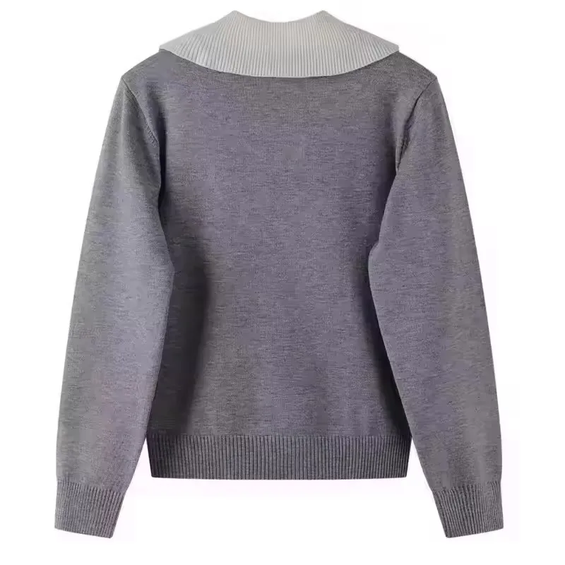 High Quality Korean Knitted Sweater Women Design Bear Cartoon Embroidery Long Sleeve Pullover Tops Jumper Autumn