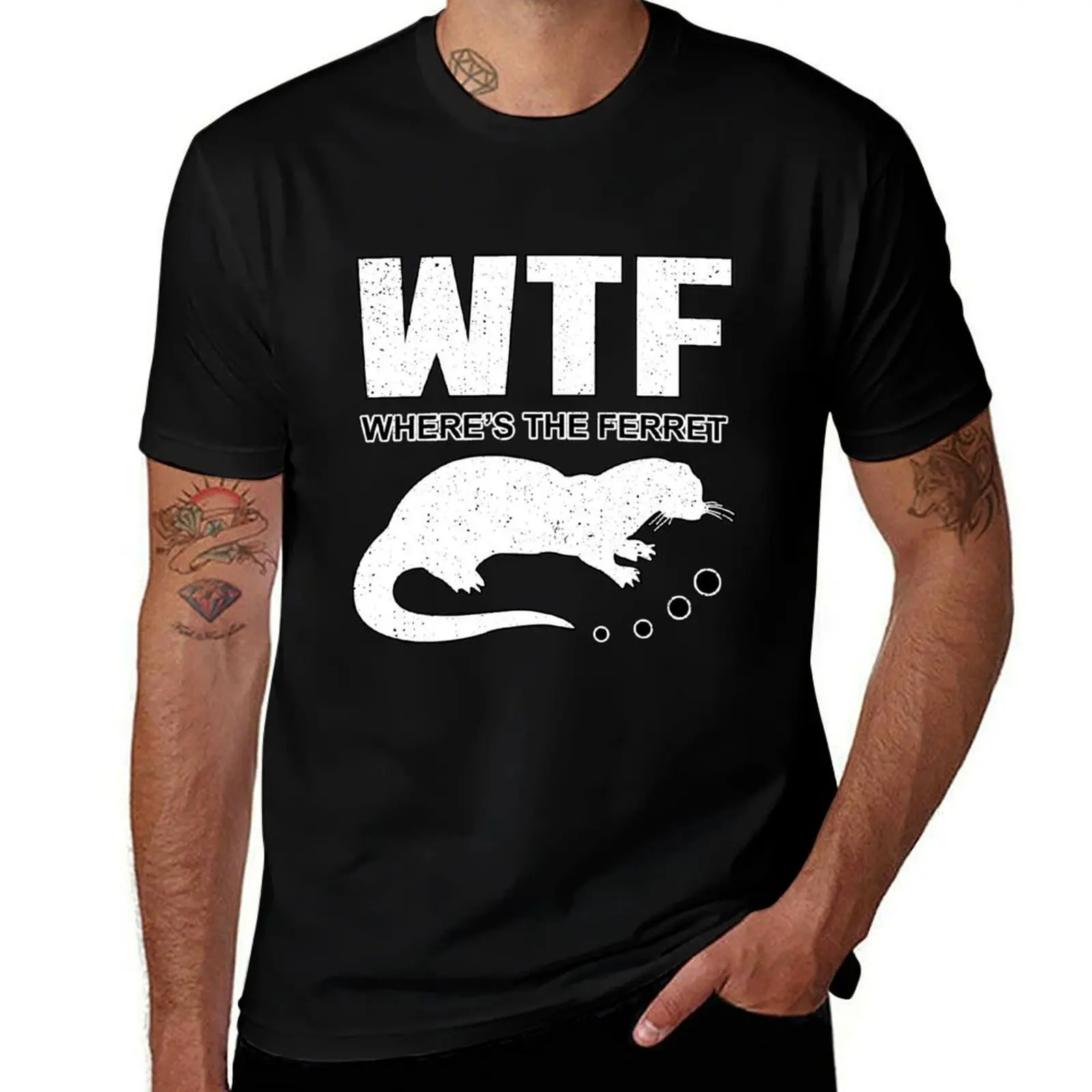 WTF wheres the ferret ferret pet gift T-Shirt Light Athletic Short Sleeve Tee Shirt T-Shirt