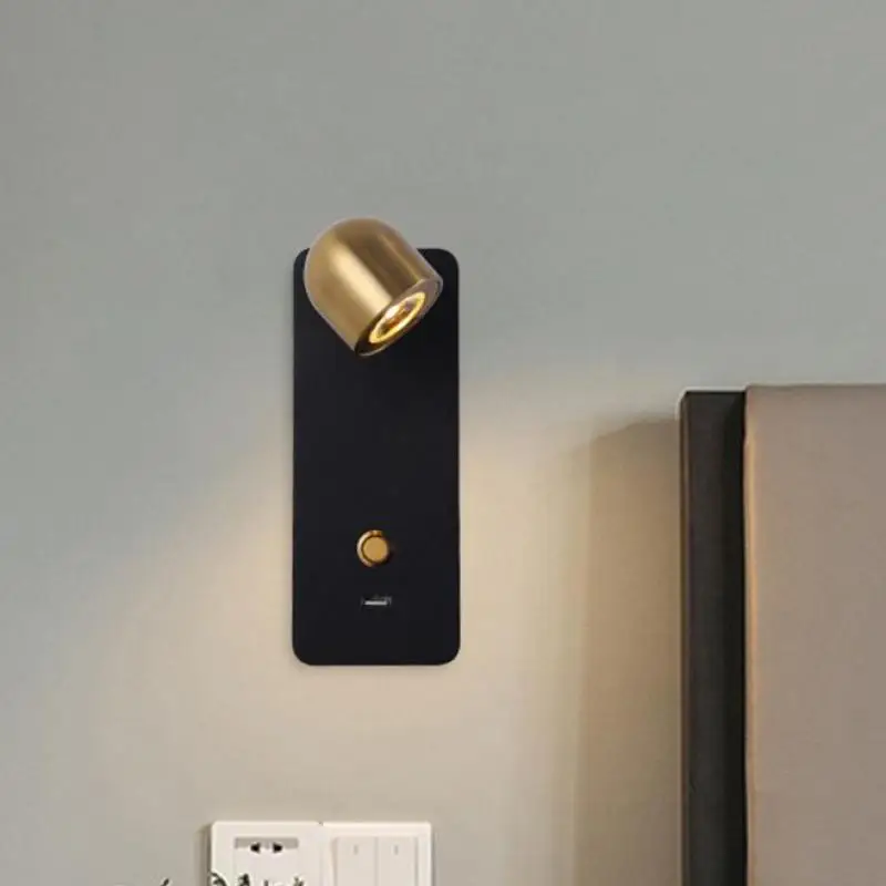 Hotel project LED Reading Wall Lamp indoor Wall Mounted LED USB spotlight Bedroom bedside Wall Lamp With Switch for study room