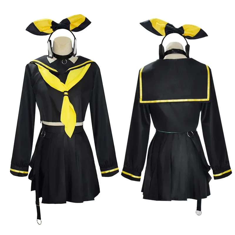 Anime Rin Len Cosplay Costume Kagamine Adult Women JK Skirt Suit Men Coat Pants Uniform Outfit Halloween Performance