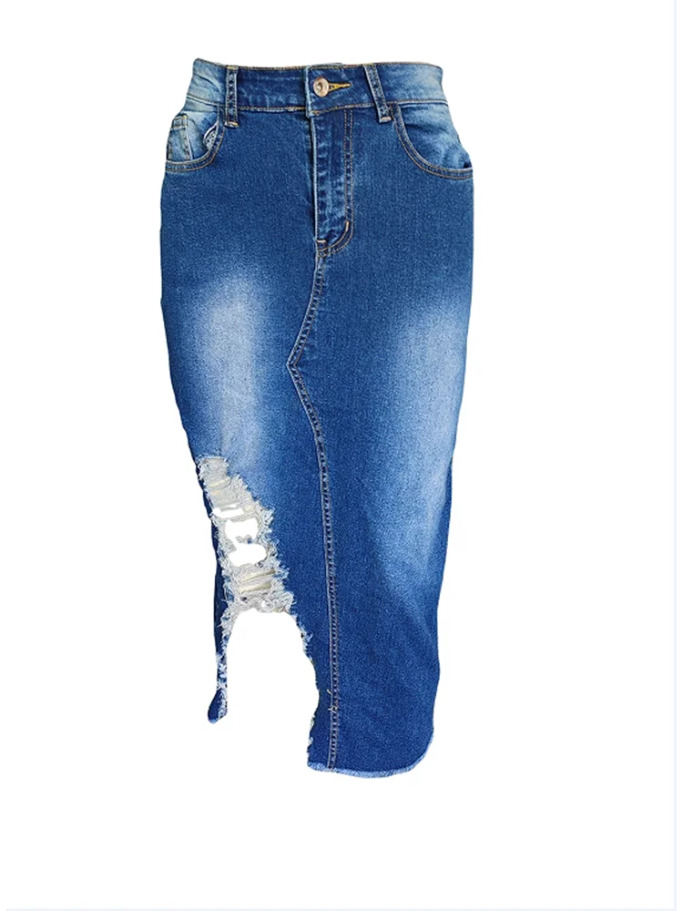 Gonna Jeans Hip avvolta estiva gonna donna Street Fashion personalità Jeans asimmetrici spaccati vestito 2024 nuovo