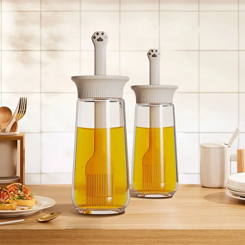 Integrated Oil Brush Bottle, Food Grade Silicone, High Temperature Resistant, Kitchen Baking BBQ Tool