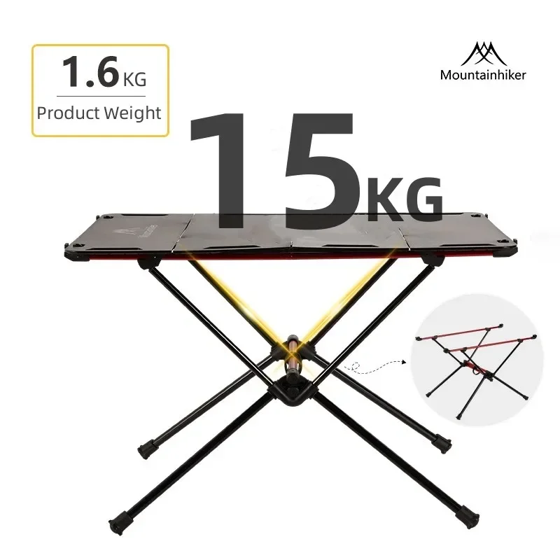 MOUNTAINHIKER Lightweight Outdoor Camping Aluminum Alloy Transparent Tactical Table Non-slip PortableTourist Mini Folding Table