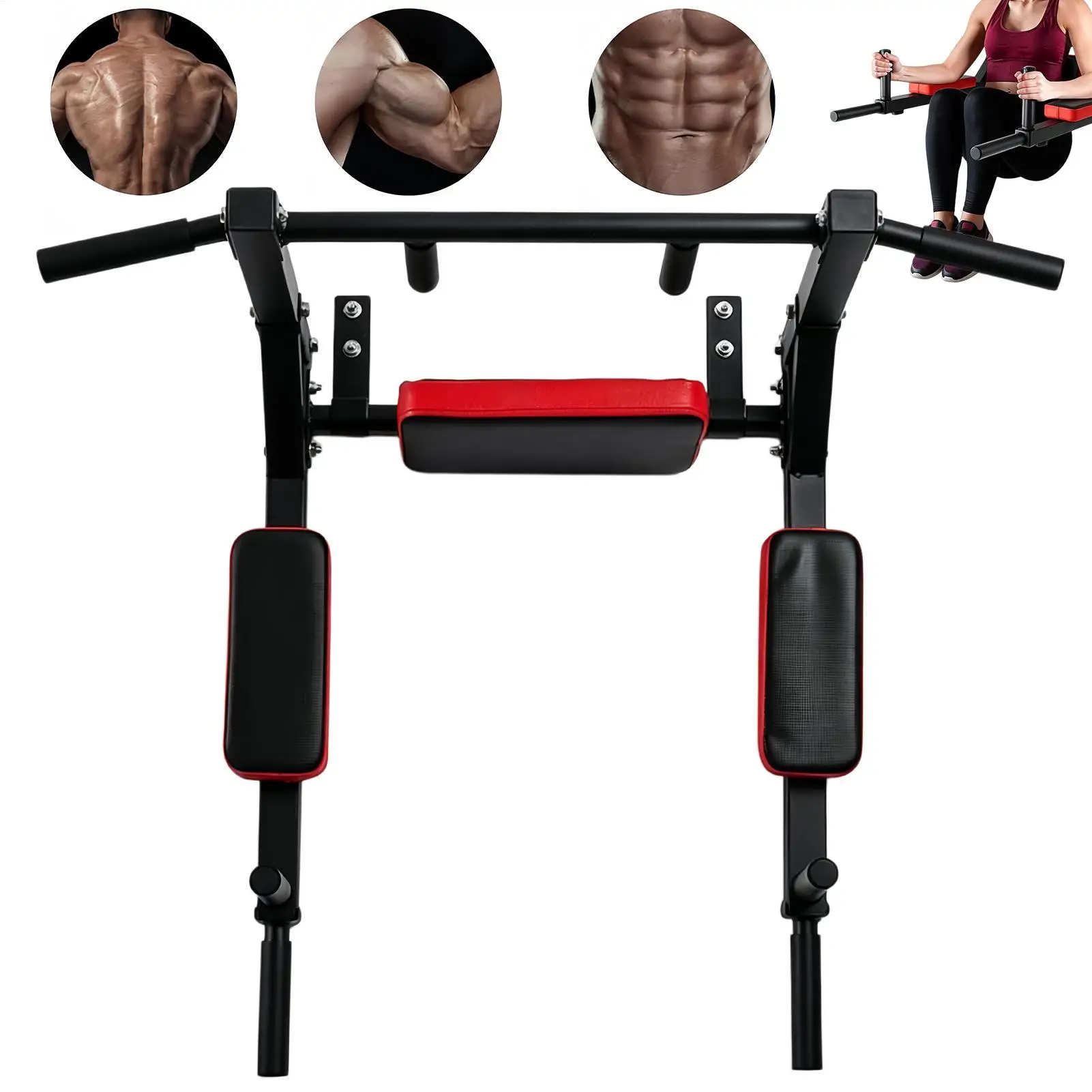 Multifunctional wall-mounted pull-up bar, home gym parallel bar training rack for indoor training, easily works all body muscles image 5