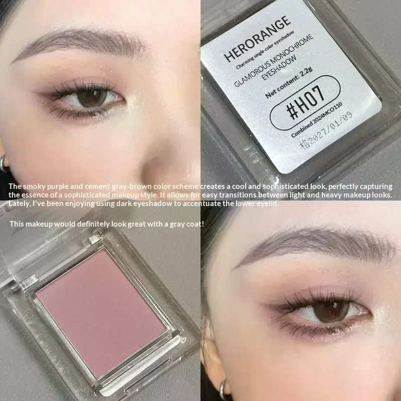 Herorange sombra fosca pêssego rosa blush nude marrom contorno facial à prova d'água de longa duração glitter fosco sombra primer maquiagem