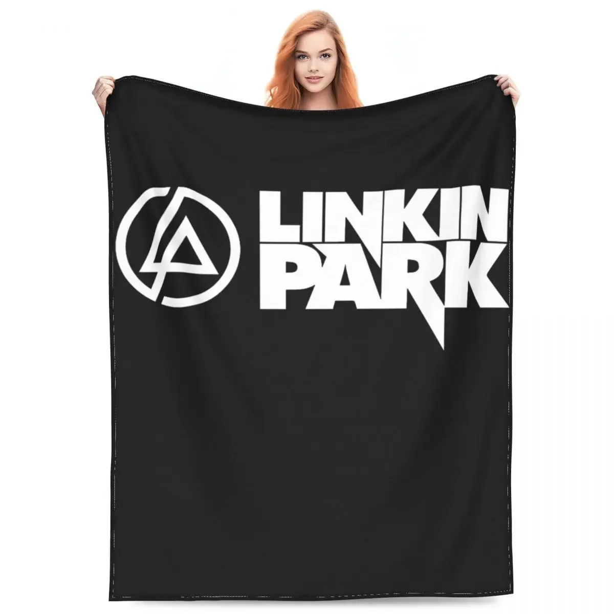 Linkinpark Rock Music Band Blankets Fleece Print Vintage Logo Relax Soft Throw Blankets for Bed Office Bedspreads