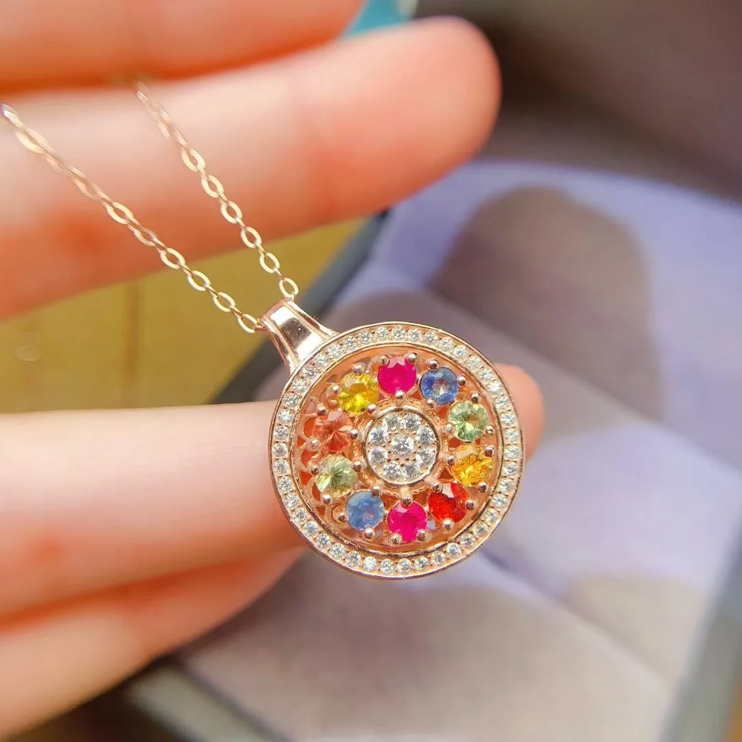 

KJJEAXCMY Jewelry High End Women's Pendant Natural Sapphire S925 Silver with Electroplating Boasting Clarity Full Brilliance