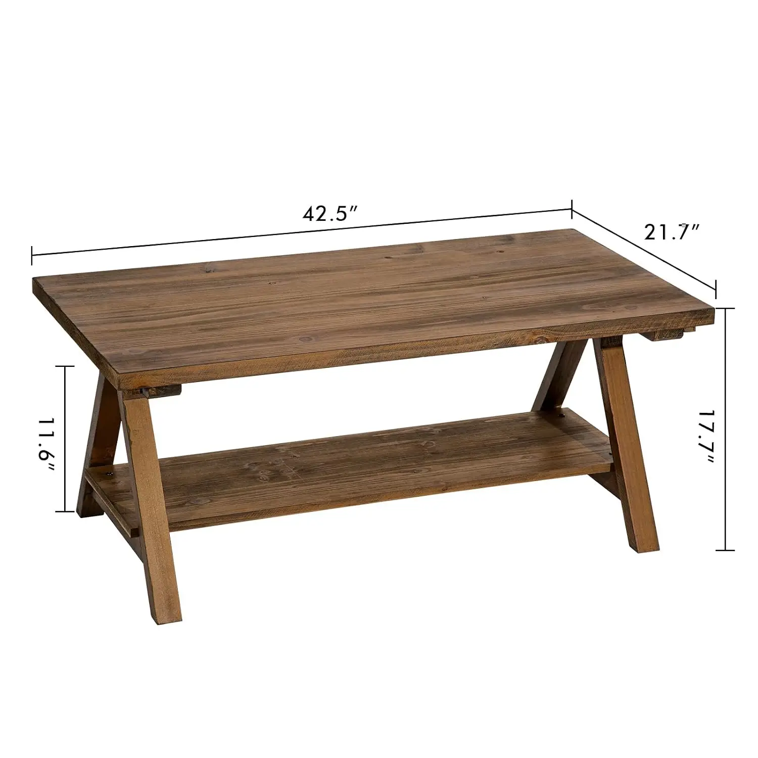 Farmhouse Coffee Table Rustic Rectangle Center Table For Living Room 42.5