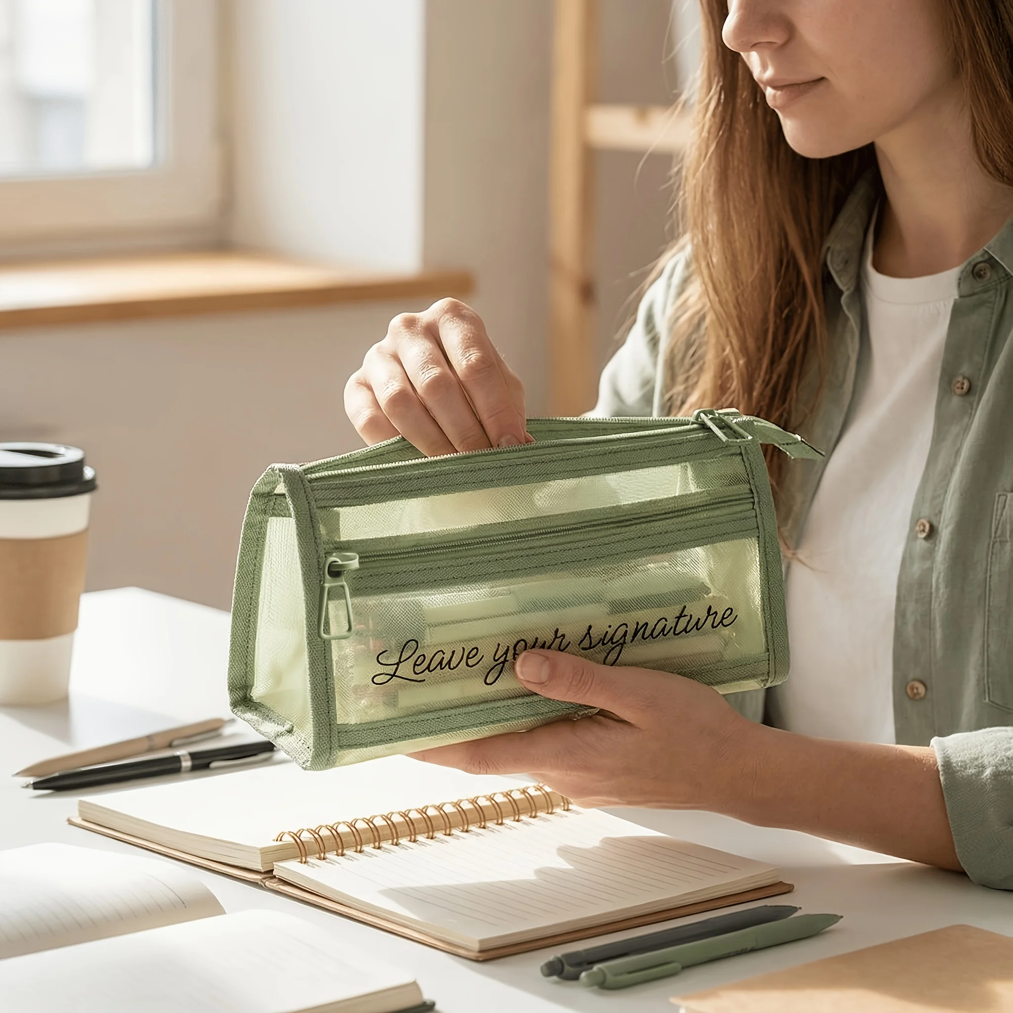 Customizable Transparent Pencil Case with Name, Random Styles, Essential for Exams/student Stationery, Grid-designed Pencil Case