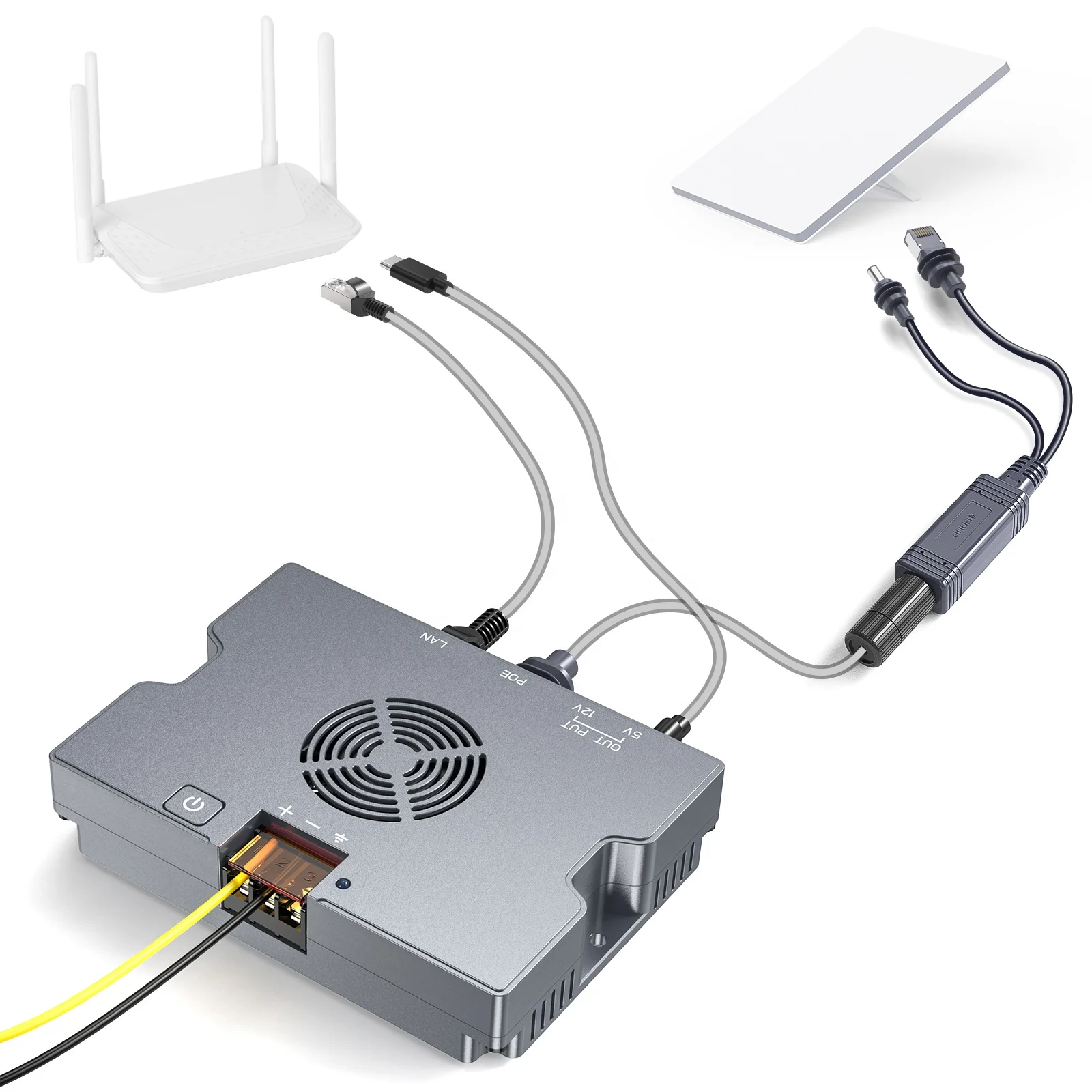 Patented Starlink Buddle All-in-One GigE PoE Injector Compatible with Starlink Mini