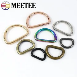 50pcs Meetee 12-50mm D Rings Metal Buckles for Webbing Bag Strap Adjuster Buckle Dog Collar Clasp DIY Hardware Accessories
