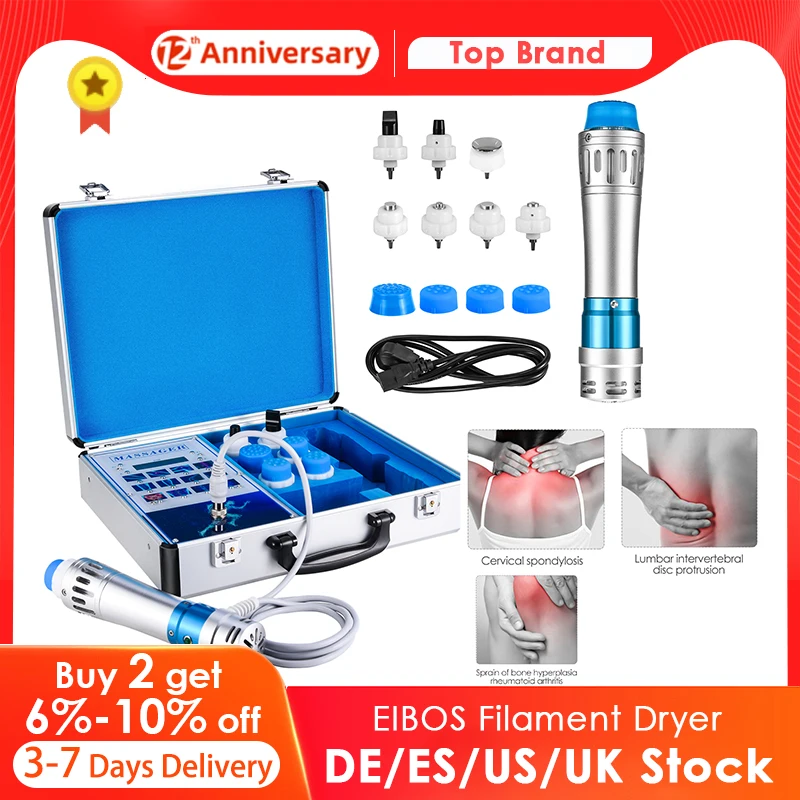 

Electromagnetic Extracorporeal Shockwave Therapy Machine with 7pcs Transmitters Effective Shock Waves Body Massager Muscle Relax