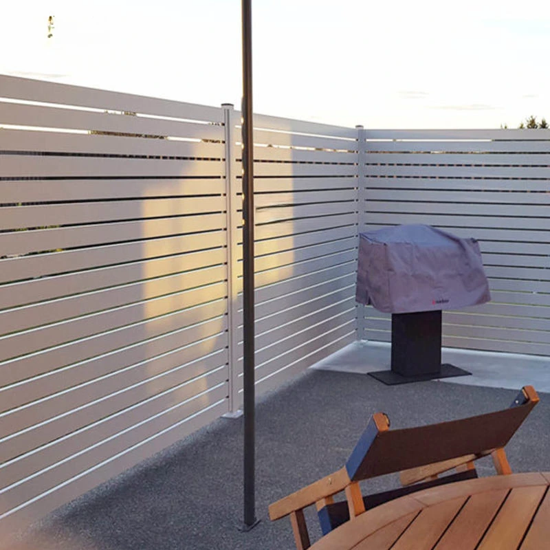 Privacy Fence outdoor Horizontal Slat Fence panels Decorative anti climb outdoor Garden Aluminum