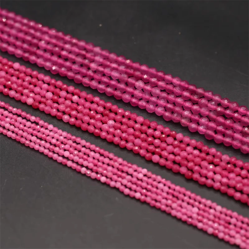 Beaded Faceted Pink Tourmaline Gemstone Isolation Loose Beads Natural Stone for Jewelry Making Diy Necklace Bracelet Accessories image 2