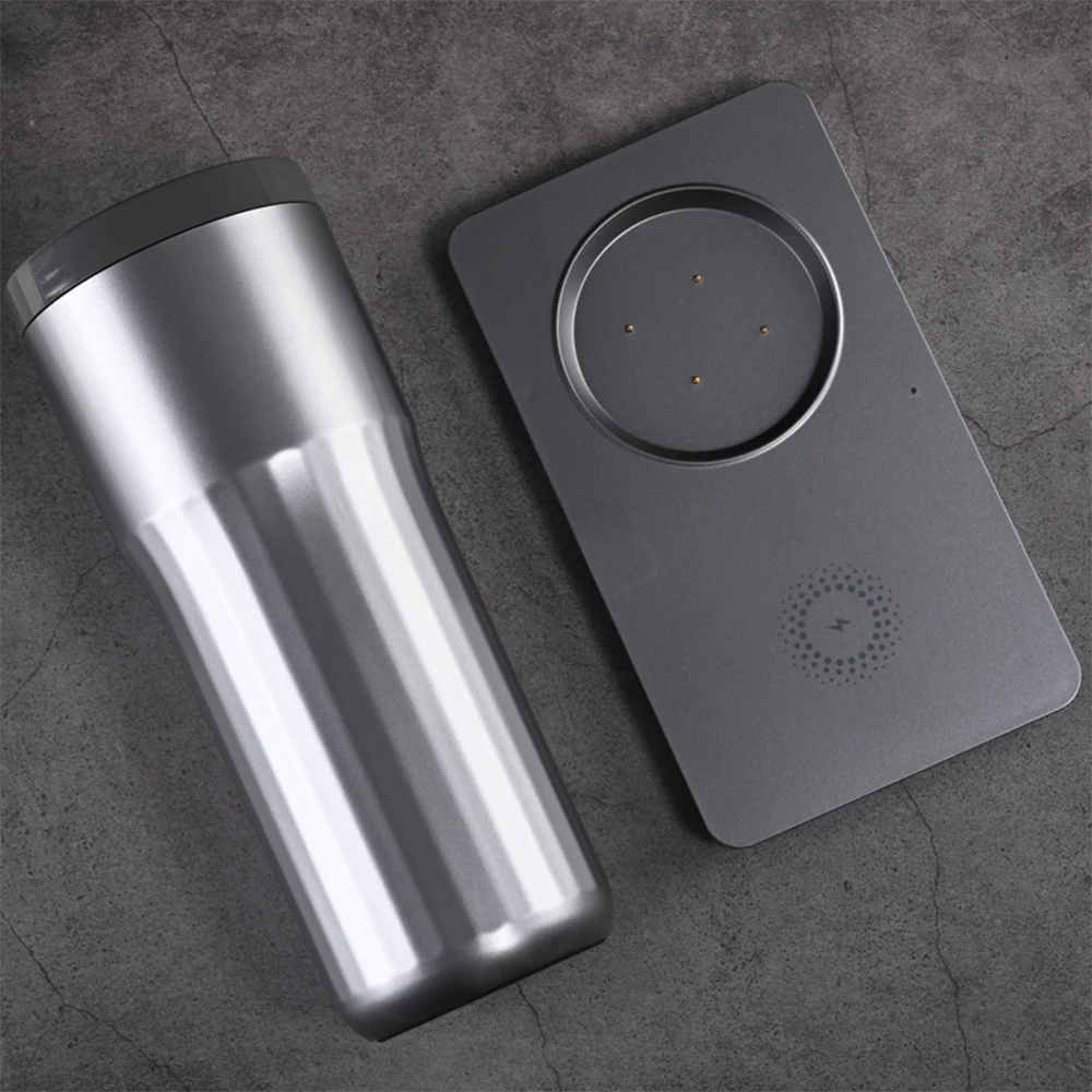 Temperature controlled travel cup, mug, self heating 55 ℃ constant temperature coffee cup, with wireless charging