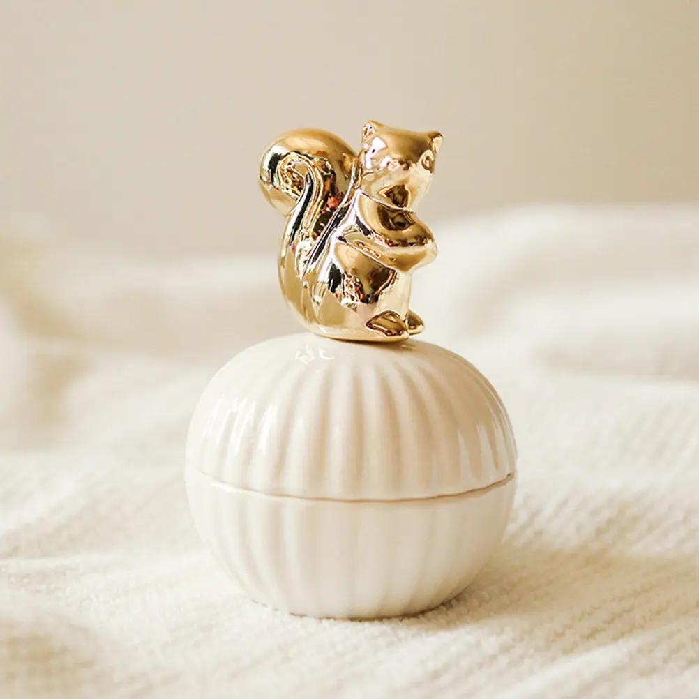 

1Pcs Jewelry Box Gold Ceramic Durable Practical Portable Jewelry Storage Box Small Trinket Case Home Wedding Small Trinket Case