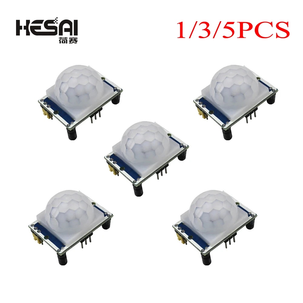 1/3/5PCS SR501 Motion Sensor Detector Module HC-SR501 Adjust IR Pyroelectric Infrared PIR Module  Sensor Module for arduino