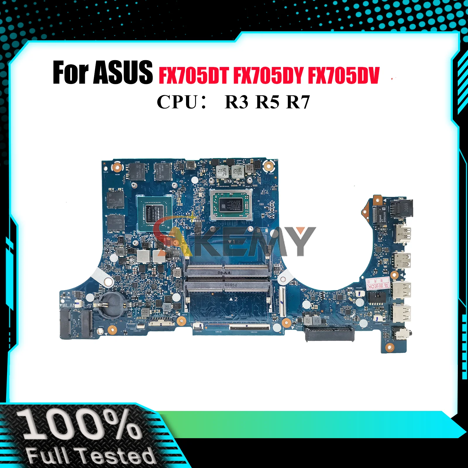 

FX705DT Материнская плата для ноутбука ASUS TUF Gaming FX705GT FX705GD FX505D FX705GE FX95D Материнская плата с процессором R3 R5 R7 tests ОК быстрая доставка