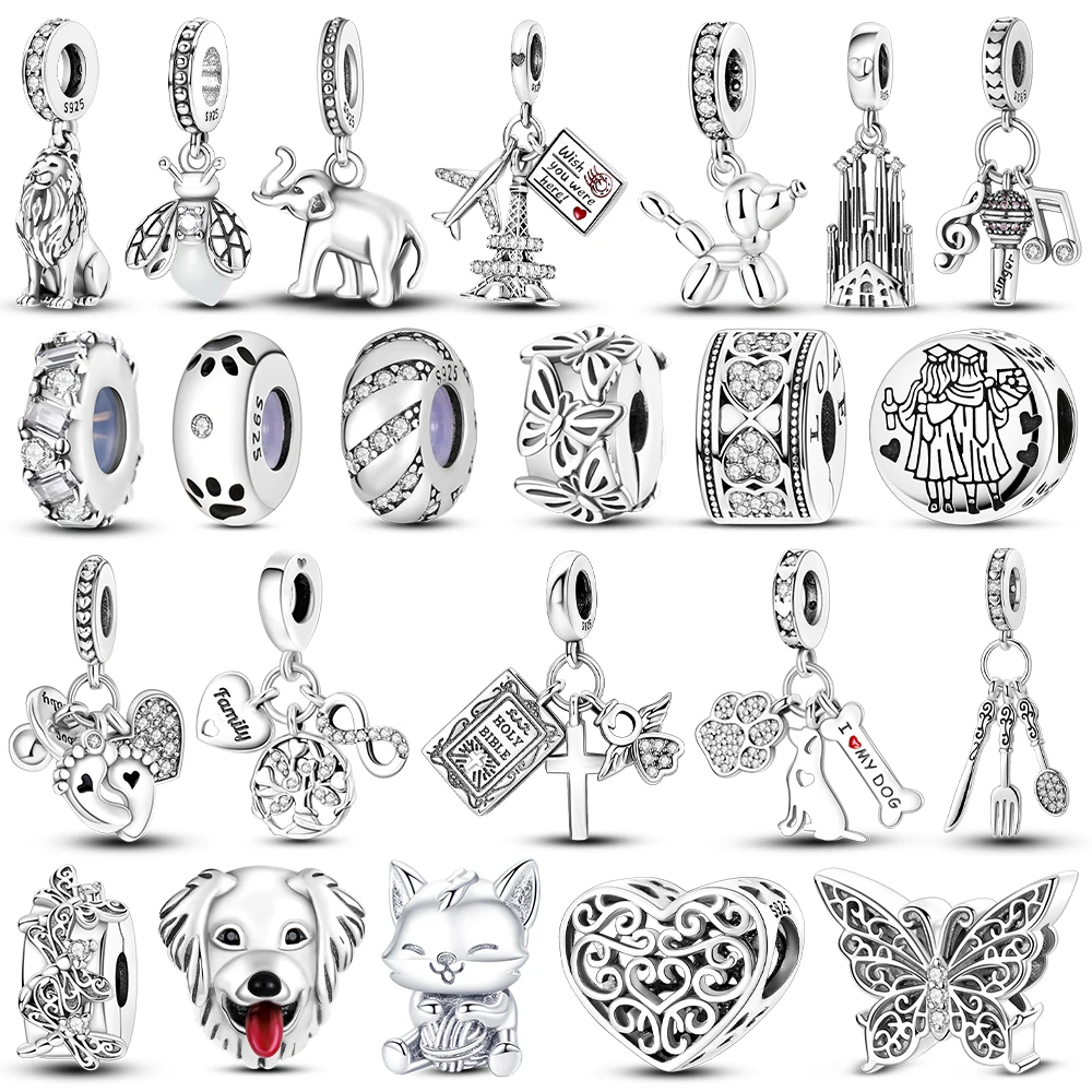 Original Pendants Silver 925 Tree Of Life Hummingbird Charms Beads Fit Bracelet Necklace Jewelry Dangle Diy Charm Gift For Women
