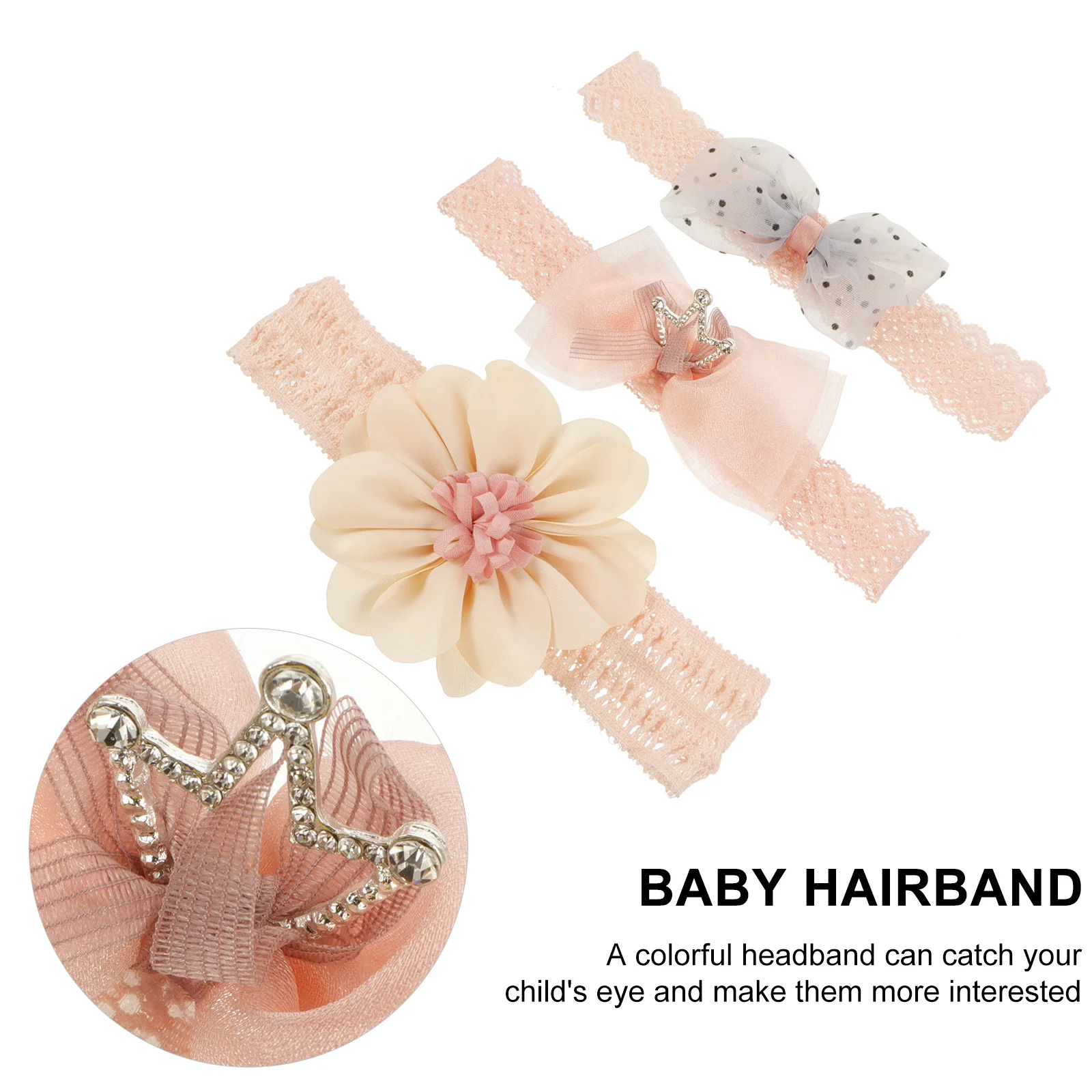 

1Set Hairband Set Bright Bowknot Headbands Elastic Soft Headdress Lovely Decoration Accessories Hairband