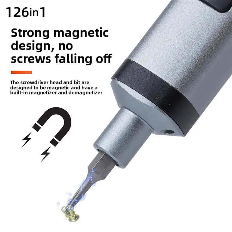 HRBAJ-For Maintaining Electronic Devices, 126-In-1 Rechargeable Electric Screwdriver Set-Mini Repair Tool Kit