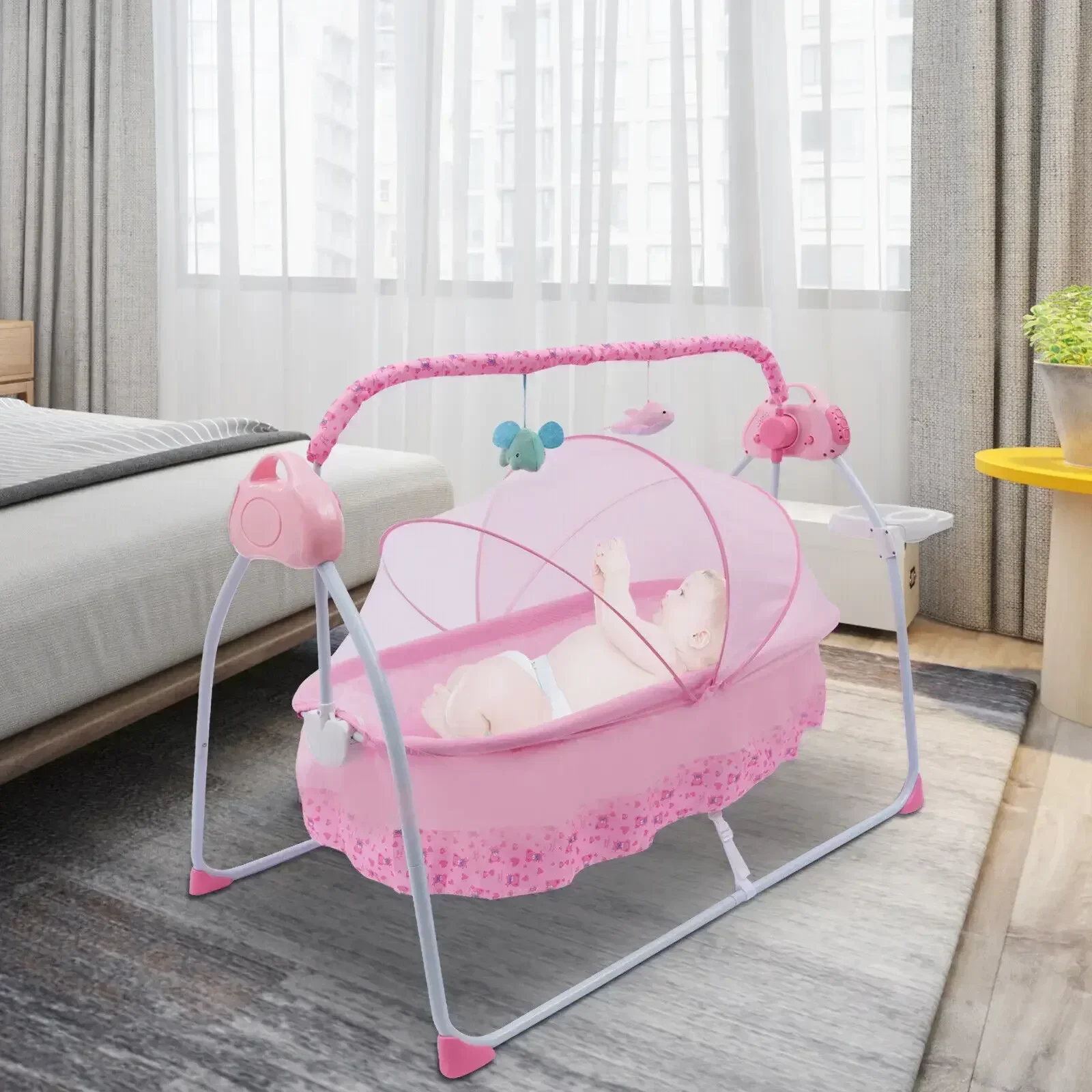 Electric Baby Swing Motorized bluetooth Music Cradle Bed Rocker Chairs Portable