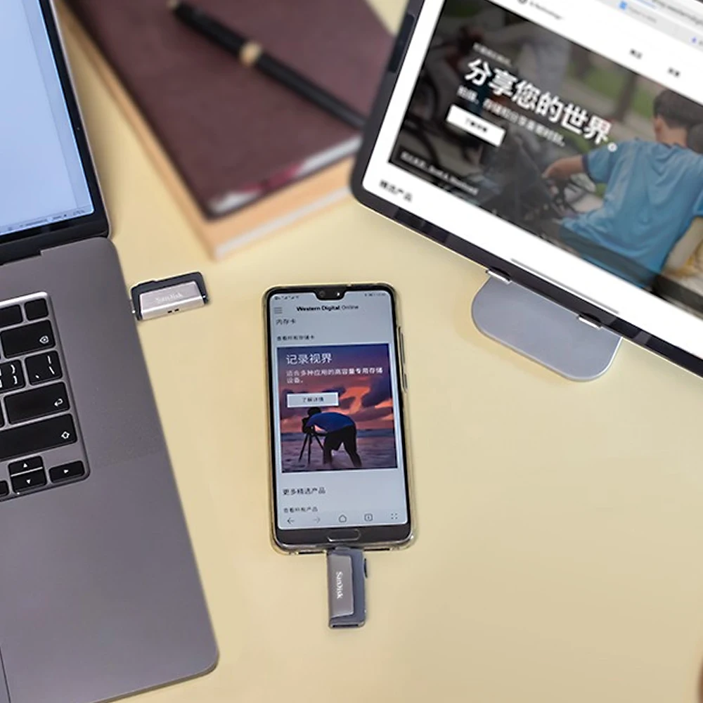 محرك أقراص سانديسك الترا المزدوج USB Type-c SDDDC2 64GB 128GB 256GB شديد السرعة المزدوج OTG USB3.1 محرك فلاش محرك القلم حتى 150 ميجابايت #5