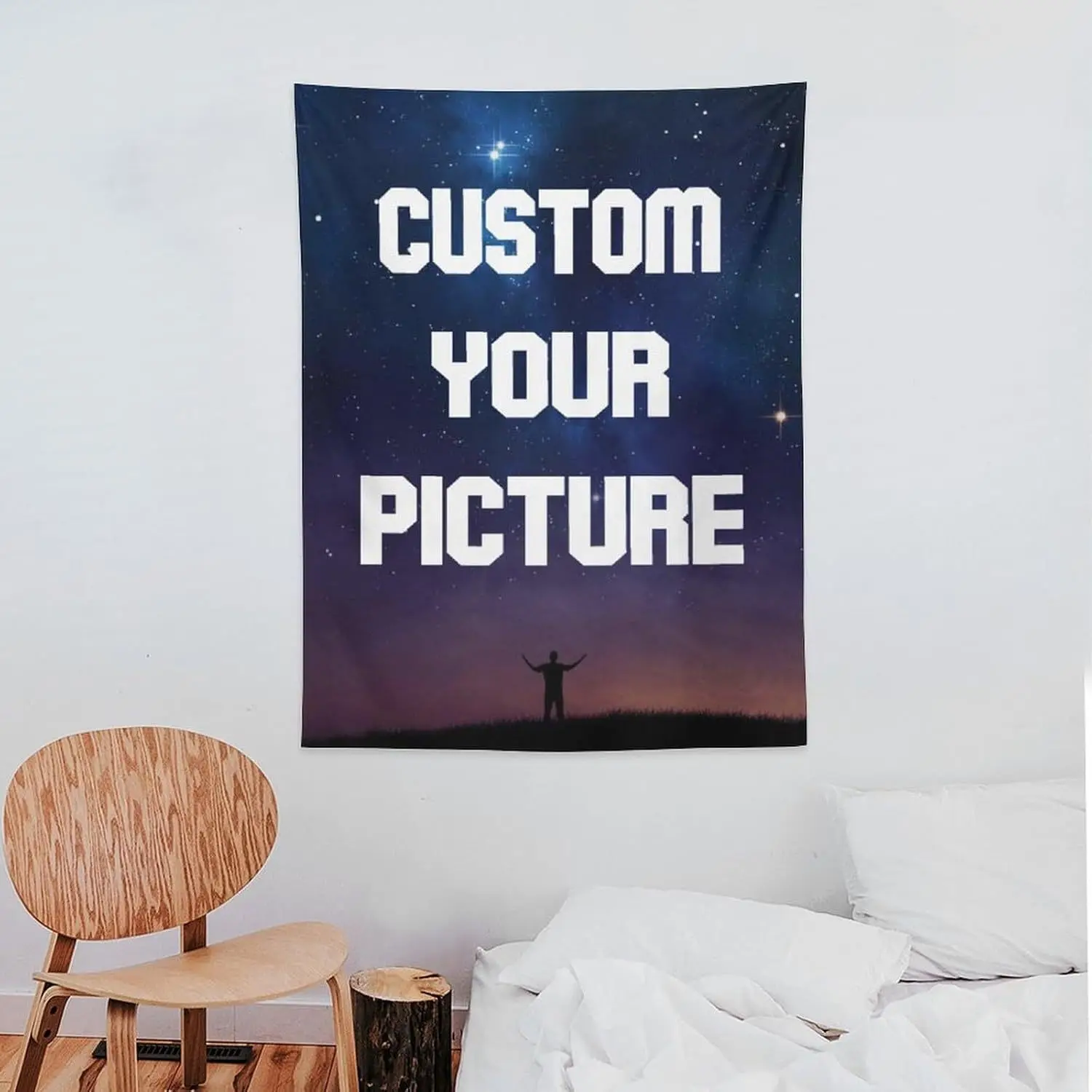 1 pieza  tapicería personalizable  cielo estrellado - Pared vertical con texto 