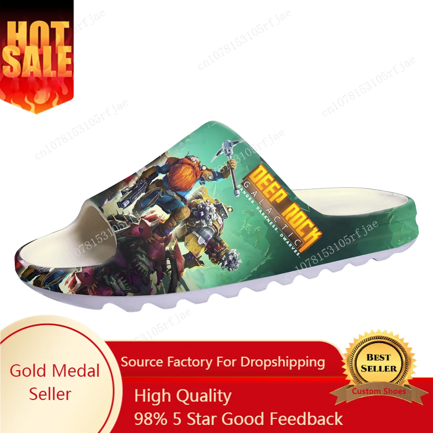 

Deep Rock Galactic Custom Soft Sole Sllipers Cartoon Game Men Women Teenager Home Clogs Custom Made Water Shoes on Shit Sandals