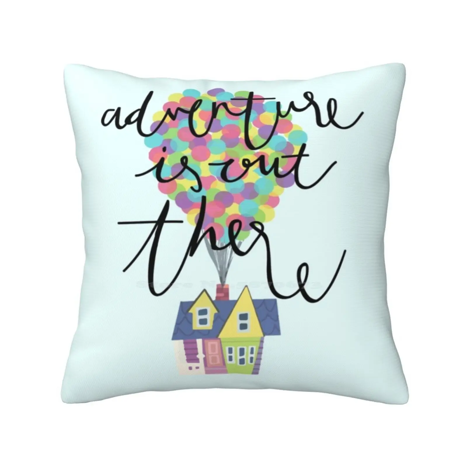 Adventure Is Out There Soft Comfortable Pillowcase Pixar Up Adventure Hand Lettering Typography Balloons House