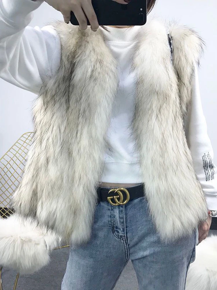 2023 Winter Waist coat New Faux Fur Women Vest Coat Loose Warm Women Waistcoat Thicken Winter Sleeveless Jacket Female