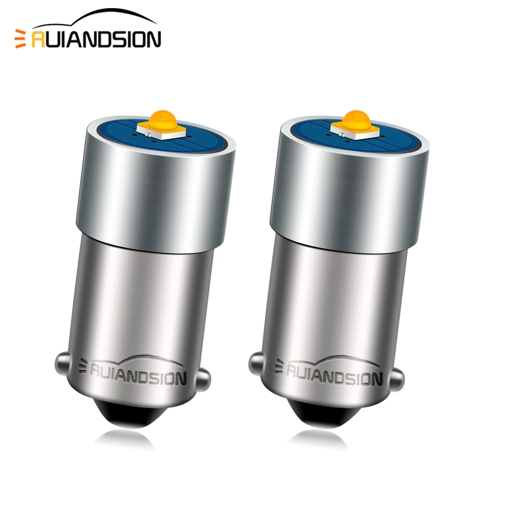 

Ruiandsion 2Pcs BA9S LED Signal Bulb 2525 Chip For Car Light Dome Indicator Reading Bulb License Plate Lamp 6-30V Non-Polarity