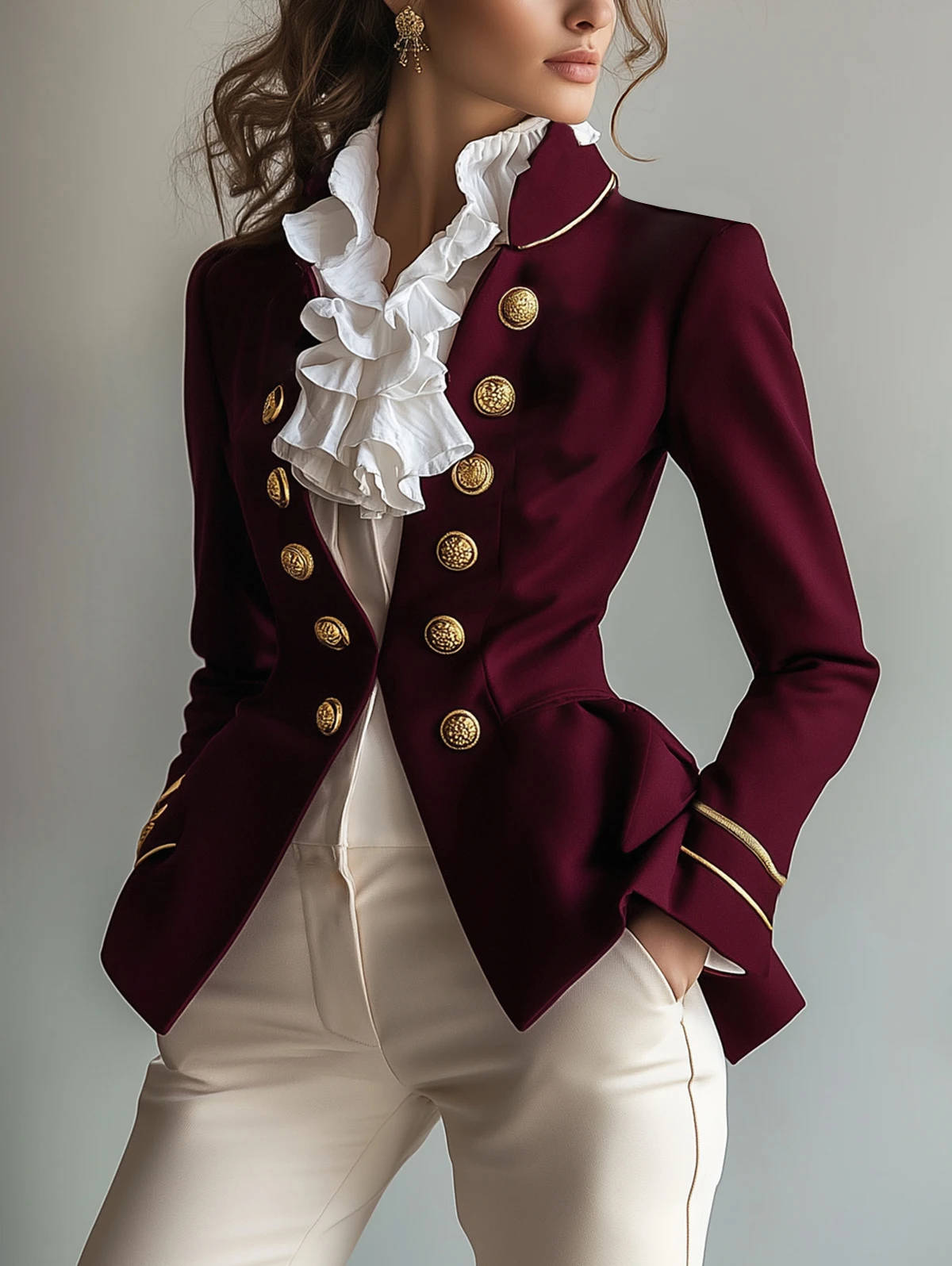 Chic Stand Collar Long Sleeve Jacket Outerwear Office Lady Spring Autumn Fashion Elegant Tailed Blazers Coat For Women 2026 Tops